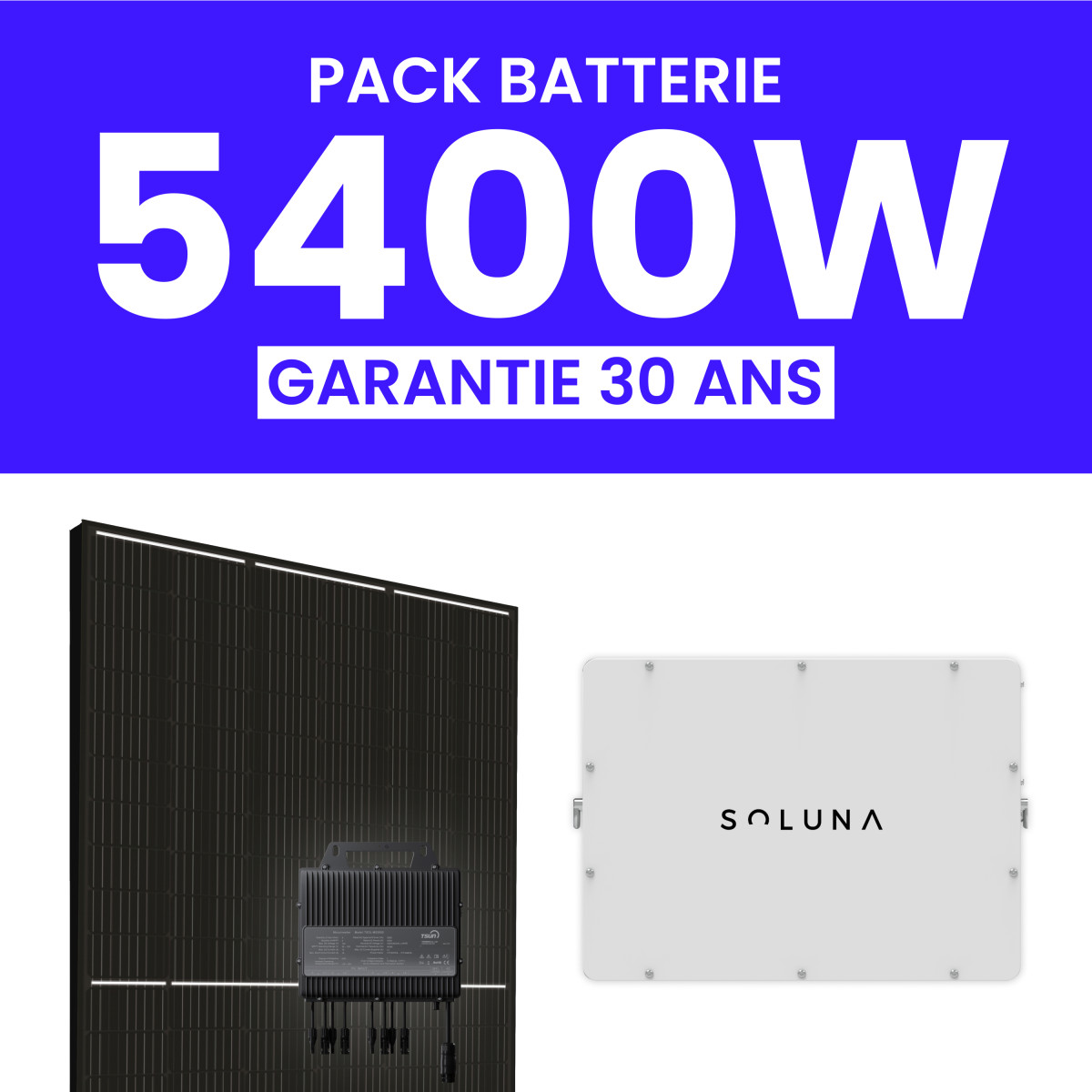 Kit Solaire Autoconsommation 5400Wc + Pack Batterie 5kWh