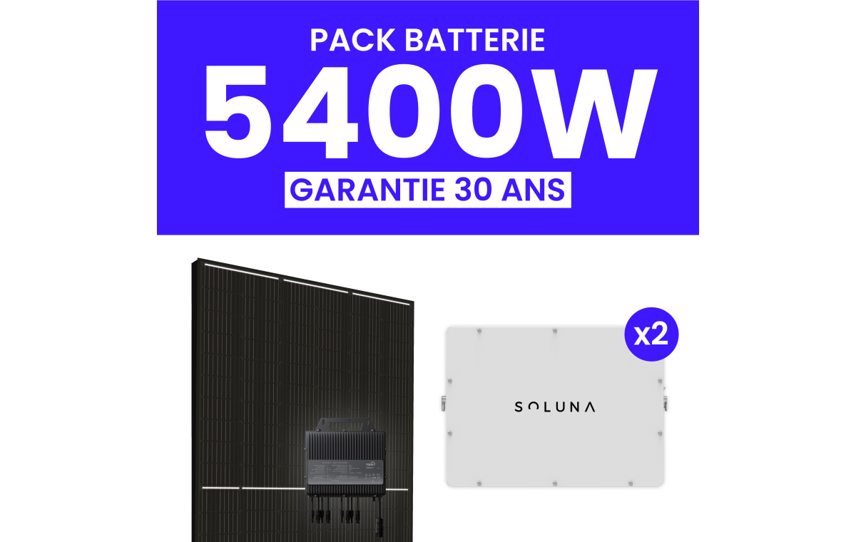 Kit Solaire Autoconsommation 5400Wc + Pack Batterie 10kWh
