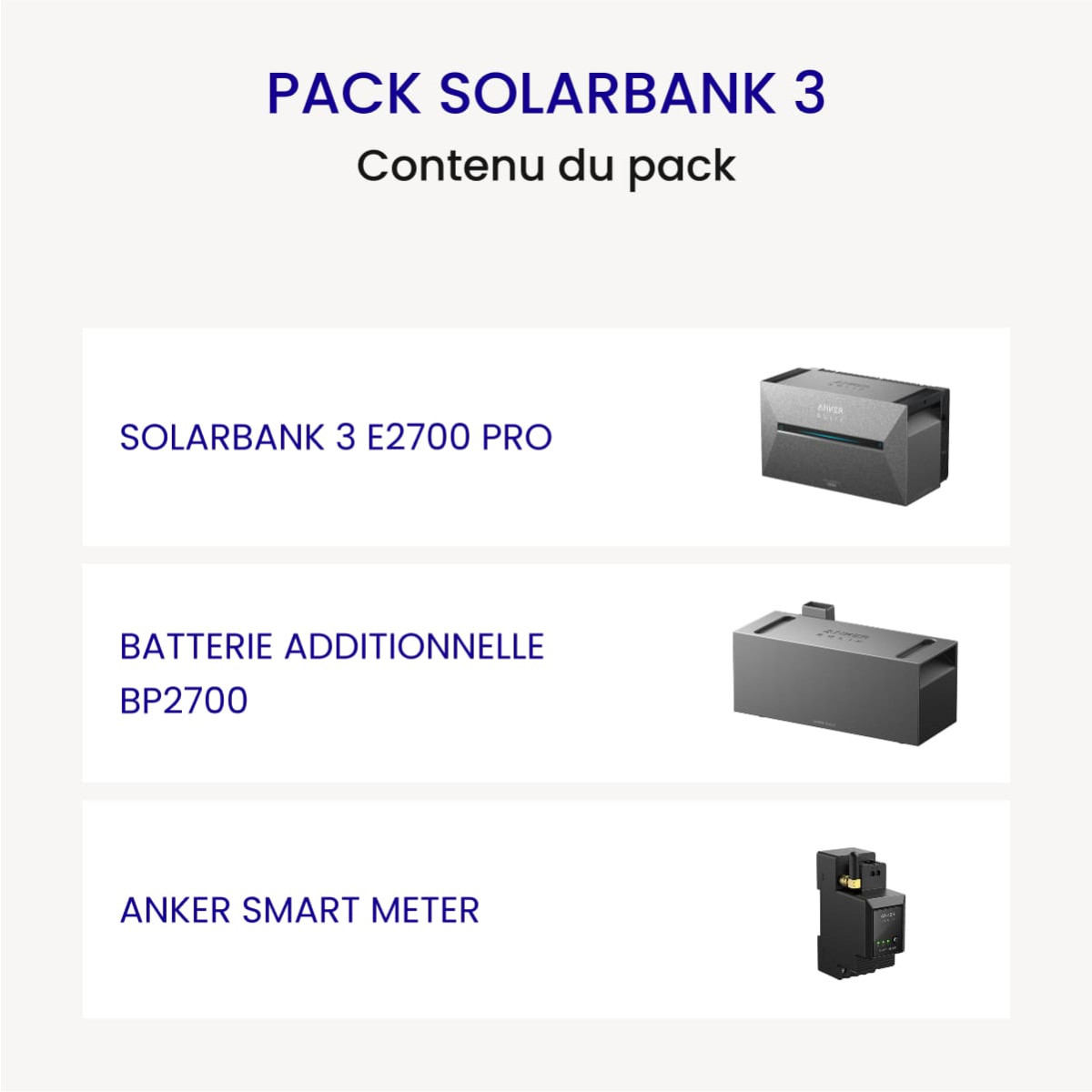Pack batterie SolarBank 3 + deux Batteries BP2700 + SmartMeter