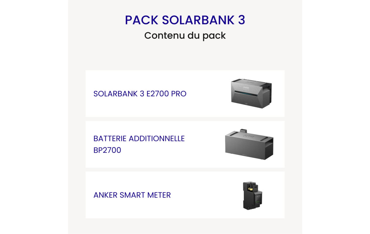 Pack batterie SolarBank 3 + deux Batteries BP2700 + SmartMeter