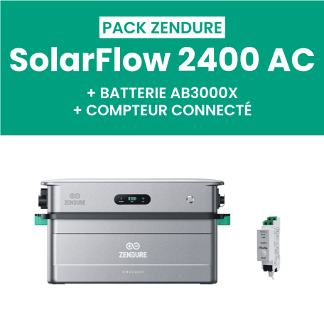 Pack Zendure SolarFlow 2400 AC + 1 Batterie AB3000X + Shelly Pro 3EM