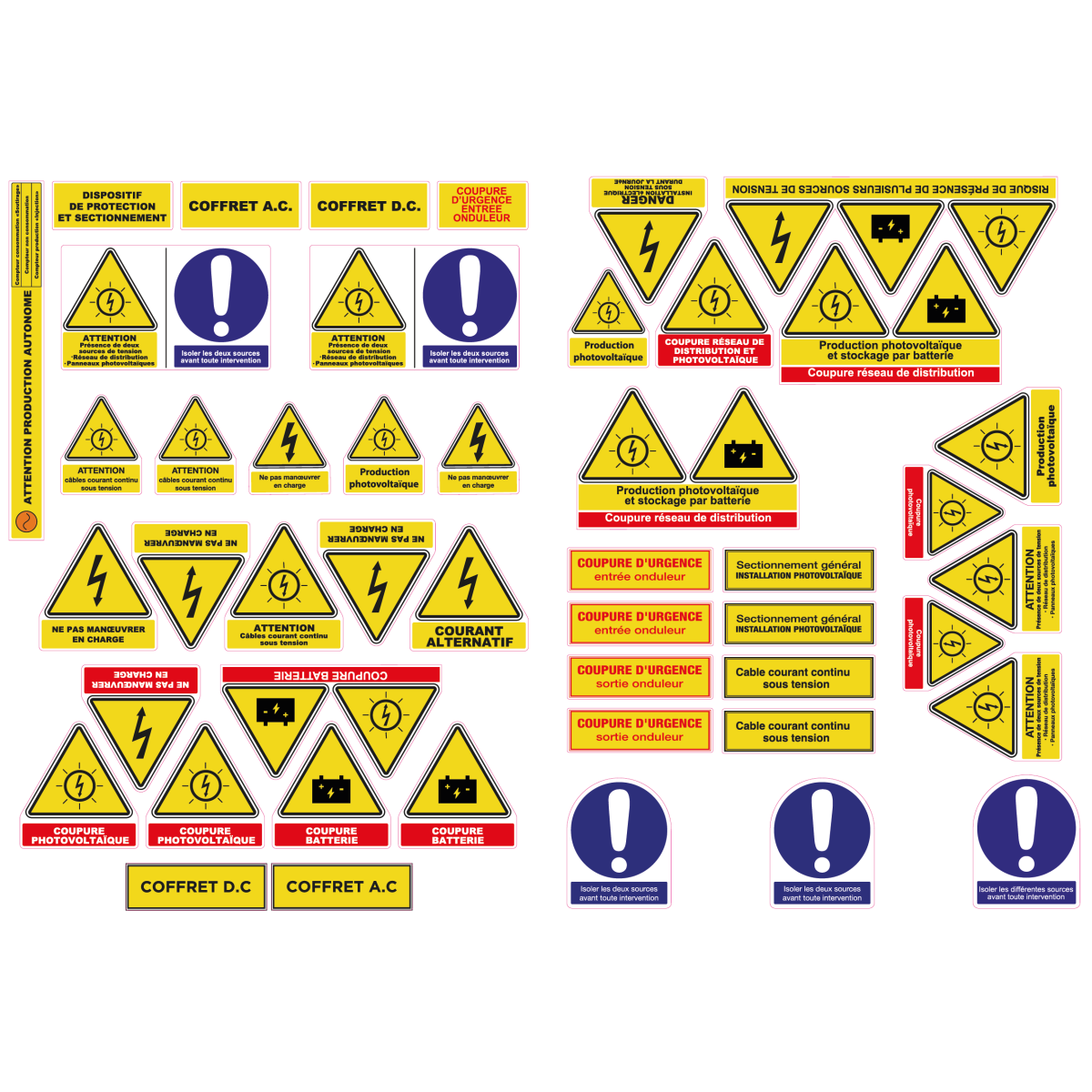 Planche autocollant pour passage du consuel