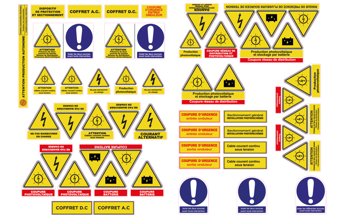 Planche autocollant pour passage du consuel