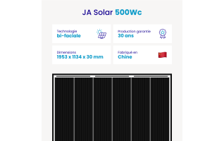 Panneau solaire JA Solar 500W - Bifacial & Biverre
