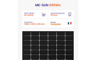 Panneau Solaire MK-SUN 600Wc Bifacial Biverre