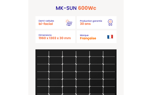 Panneau solaire MK-SUN 600Wc