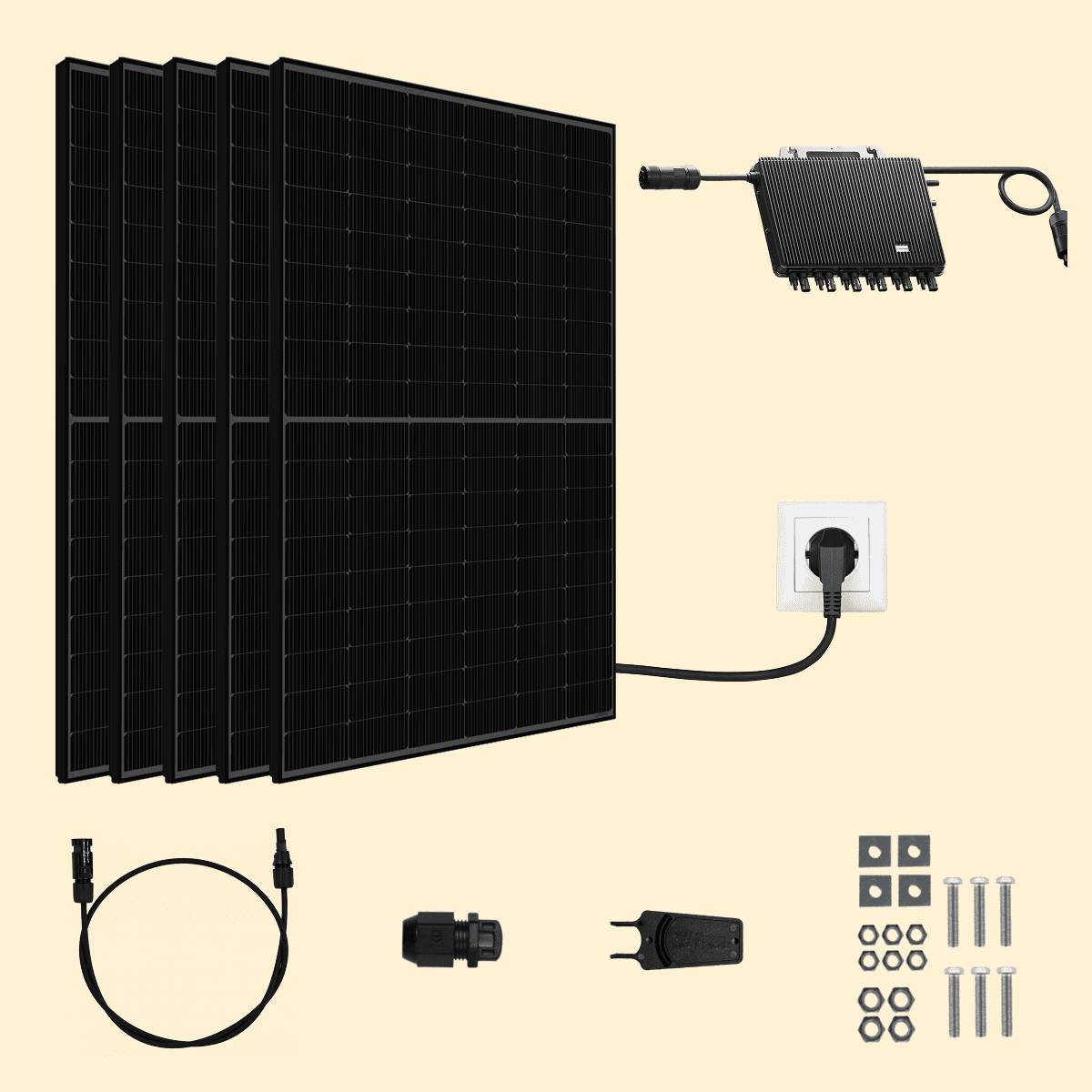 Kit Solaire Autoconsommation 2500W JA Solar - Micro onduleurs TSUN