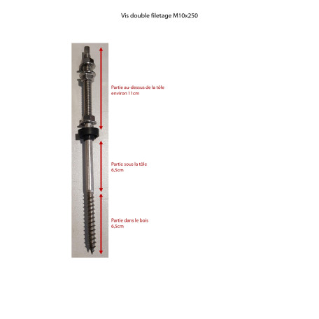 Vis double filetage 10x250