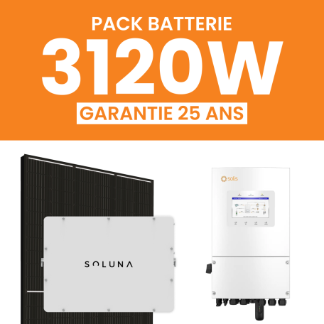 Kit Solaire 3120W Flagsun Onduleur Hybride SOLIS + 1 Batterie SOLUNA 5 kWh
