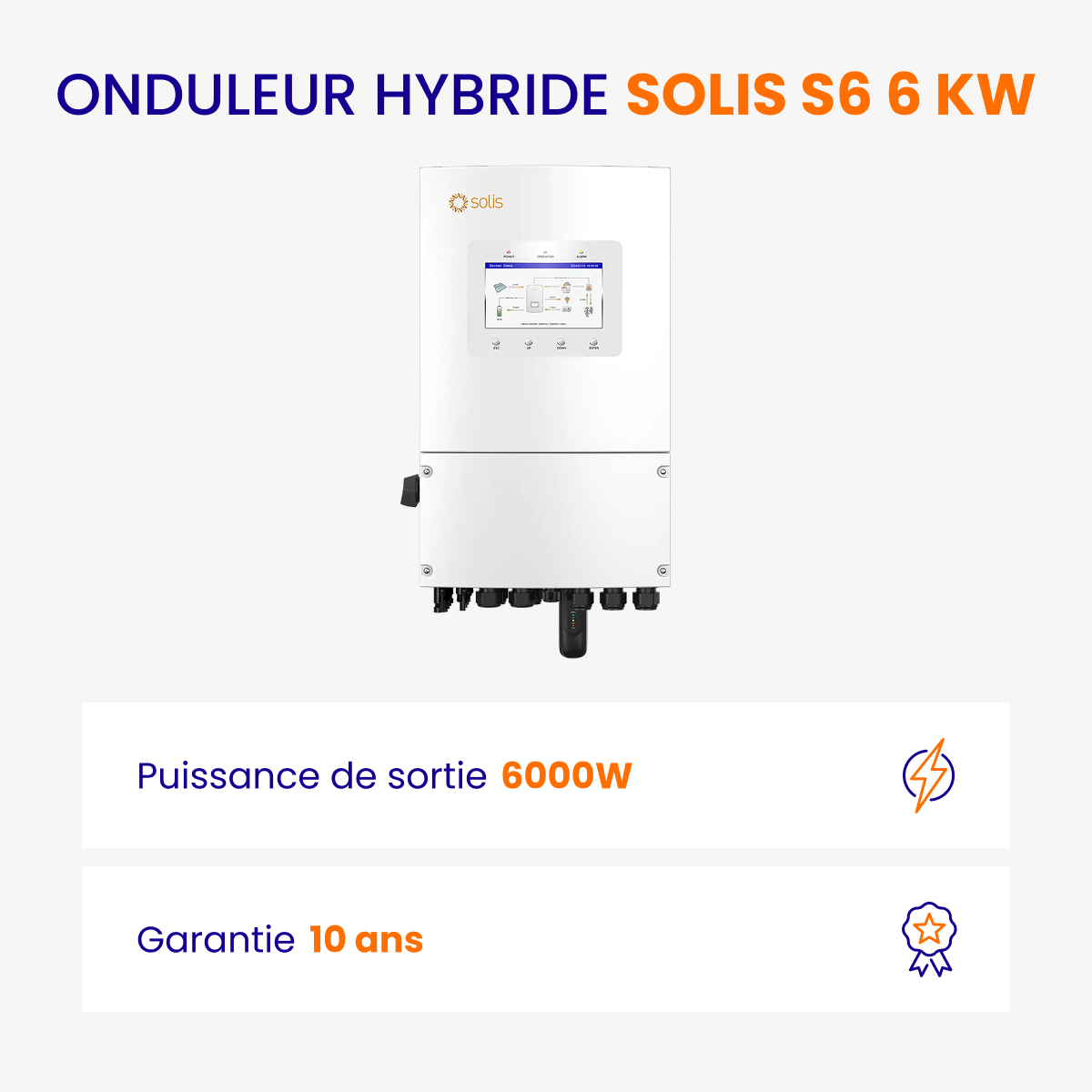 Onduleur Hybride Solis S6 6 kW – Monophasé
