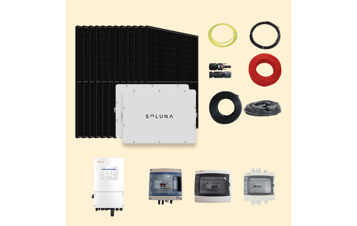 Kit Solaire 6000W DualSun Onduleur Hybride SOLIS + 2 Batteries SOLUNA 5 kWh