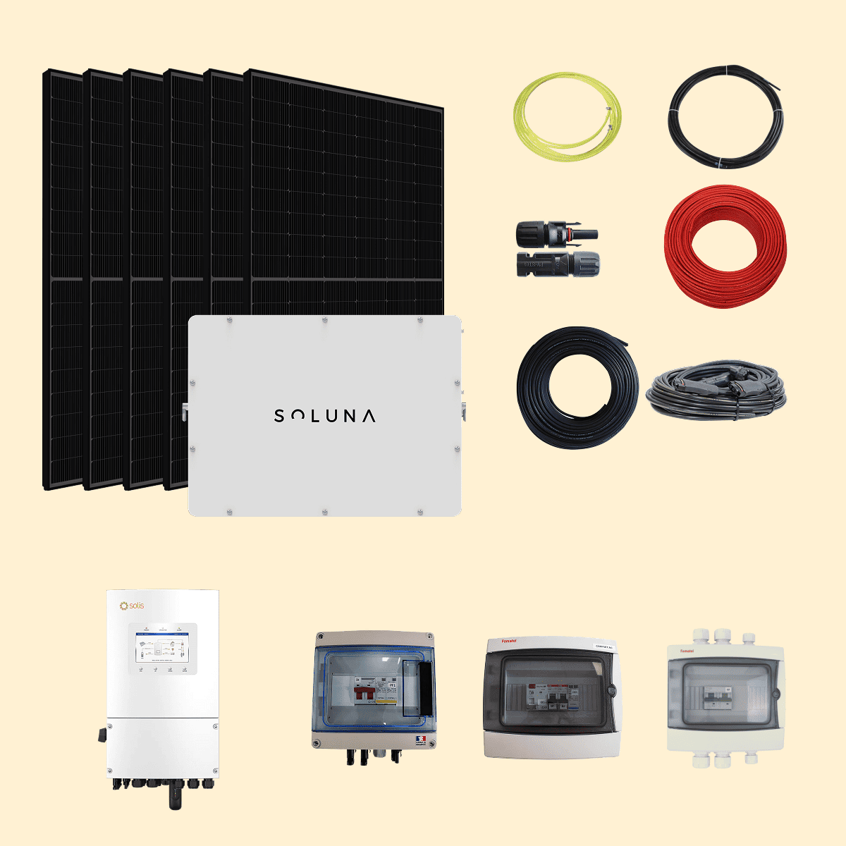KIT 3000 DUALSUN ONDULEUR HYBRIDE SOLIS + 1 X BATTERIE SOLUNA 5 kWh