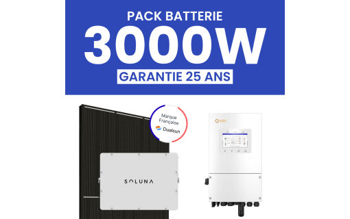 KIT 3000 DUALSUN ONDULEUR HYBRIDE SOLIS + 1 X BATTERIE SOLUNA 5 kWh