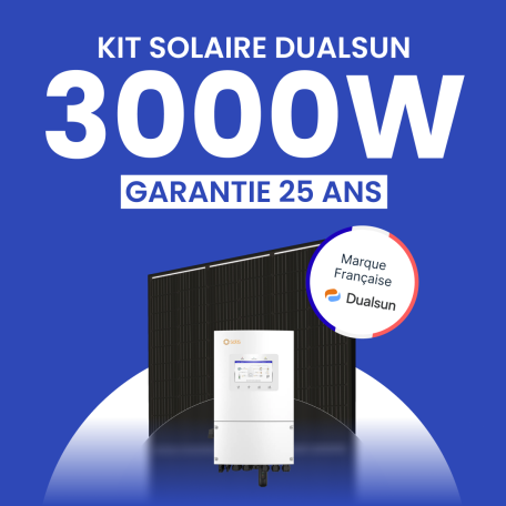 Kit Solaire 3000W DualSun Onduleur Hybride SOLIS
