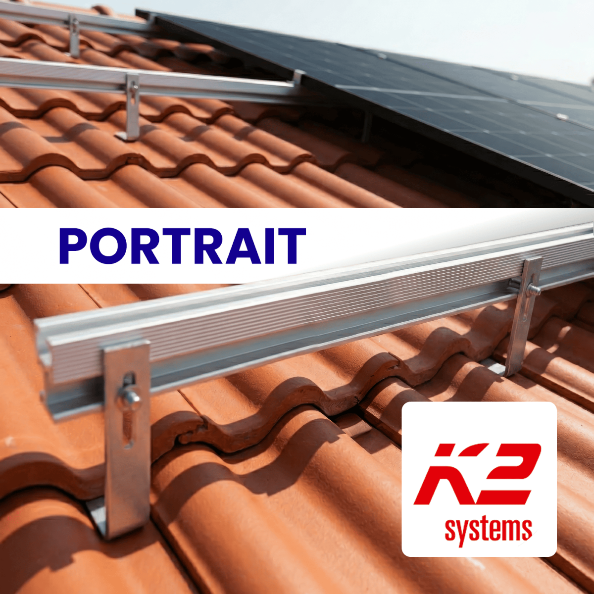 Kit de fixation tuiles portrait SingleRail 36 - K2 Systems