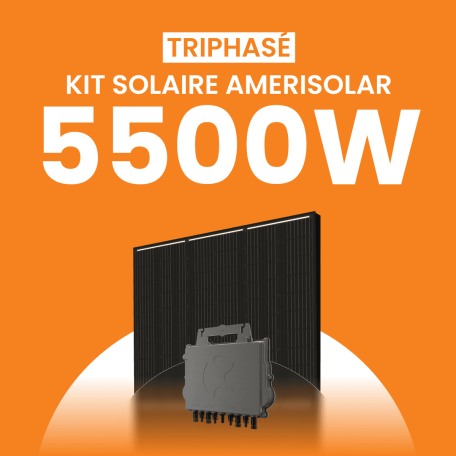 Kit solaire triphasé 5500W Amerisolar 500Wc – Micro-onduleur APSYSTEMS QT2