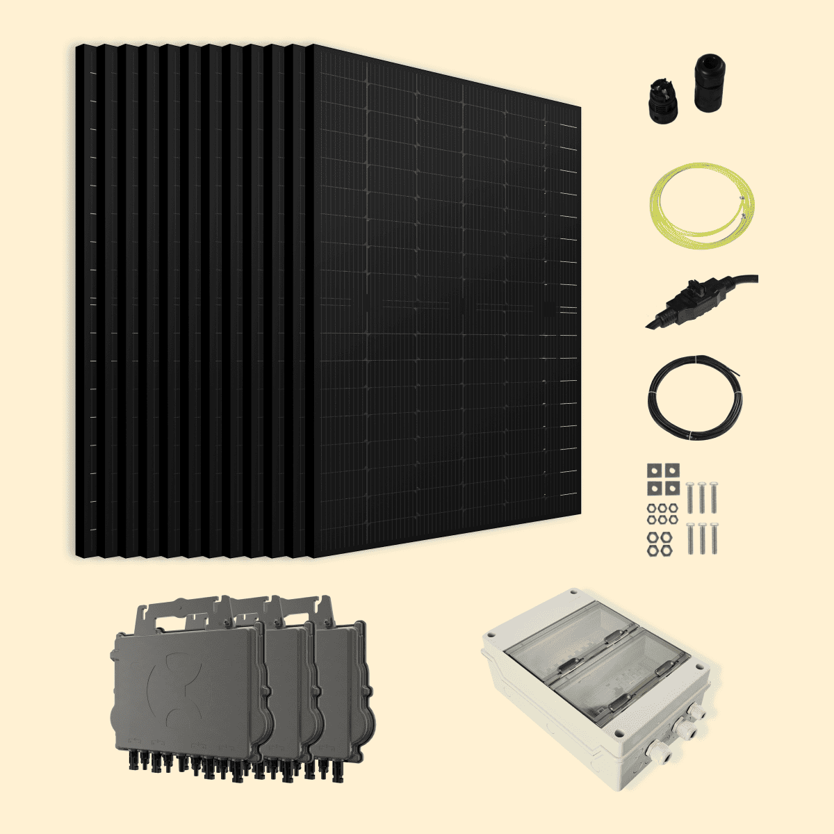 Kit solaire triphasé 6000W Amerisolar 500Wc – Micro-onduleur APSYSTEMS QT2