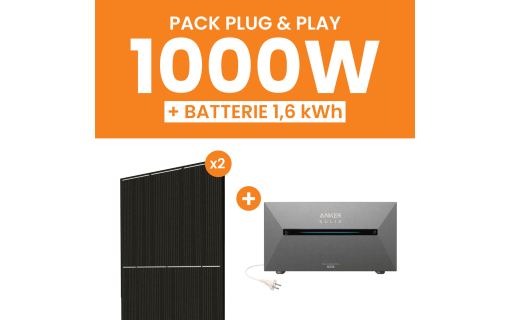 Kit 1000W Amerisolar - Batterie Anker Solarbank 2 E1600 AC