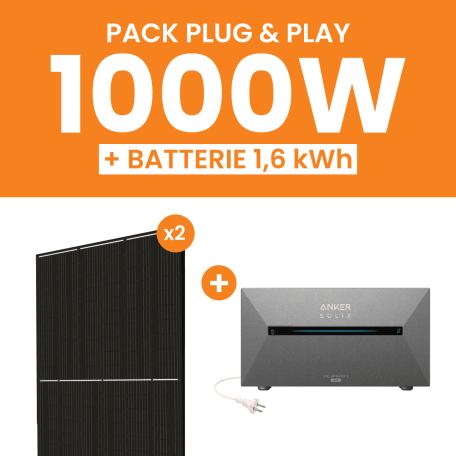 Kit 1000W Amerisolar - Batterie Anker Solarbank 2 E1600 AC