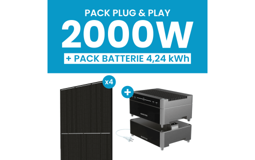 Kit solaire 2000W JA Solar avec batterie Marstek Venus A + batterie additionnelle 2,12 kWh