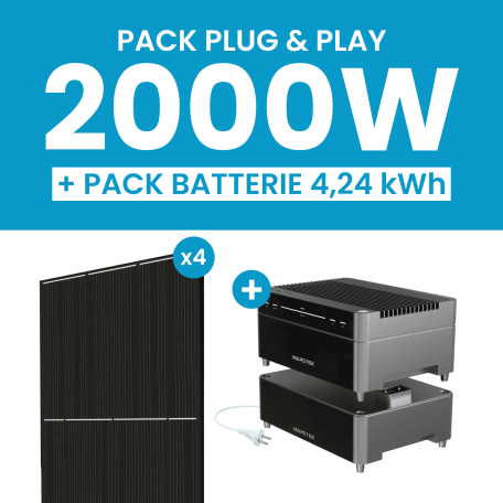 Kit solaire 2000W JA Solar avec batterie Marstek Venus A + batterie additionnelle 2,12 kWh