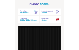 Panneau solaire 500W DMEGC - TopCon Biverre Bifacial