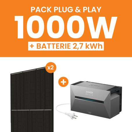 Kit 1000W Amerisolar - Batterie Anker Solarbank 3 E2700 Pro