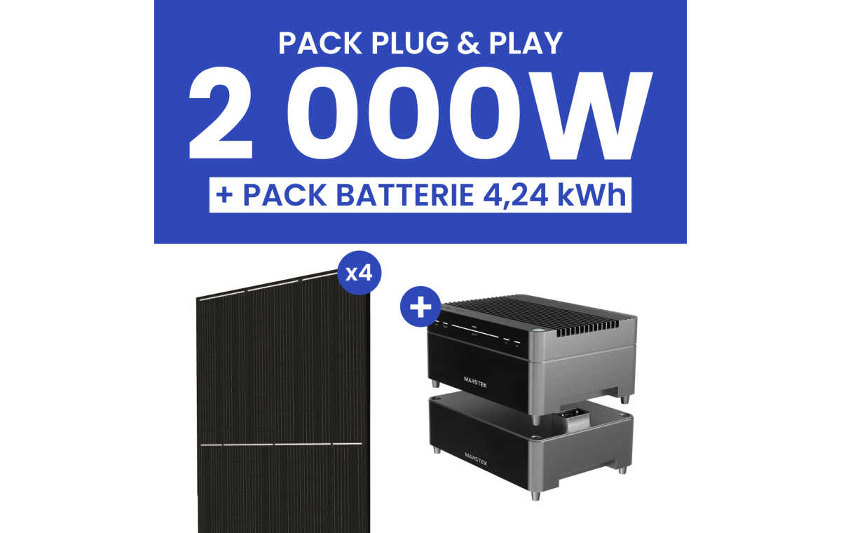 Kit solaire 2000W DualSun avec batterie Marstek Venus A + batterie additionnelle 2,12 kWh