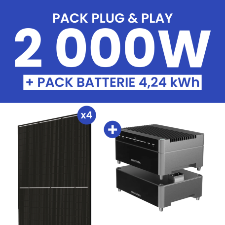 Kit solaire 2000W DualSun avec batterie Marstek Venus A + batterie additionnelle 2,12 kWh