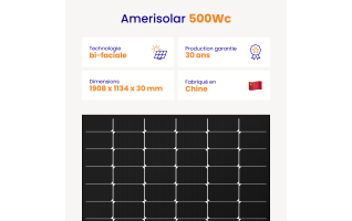Panneau solaire Amerisolar 500Wc Bifacial