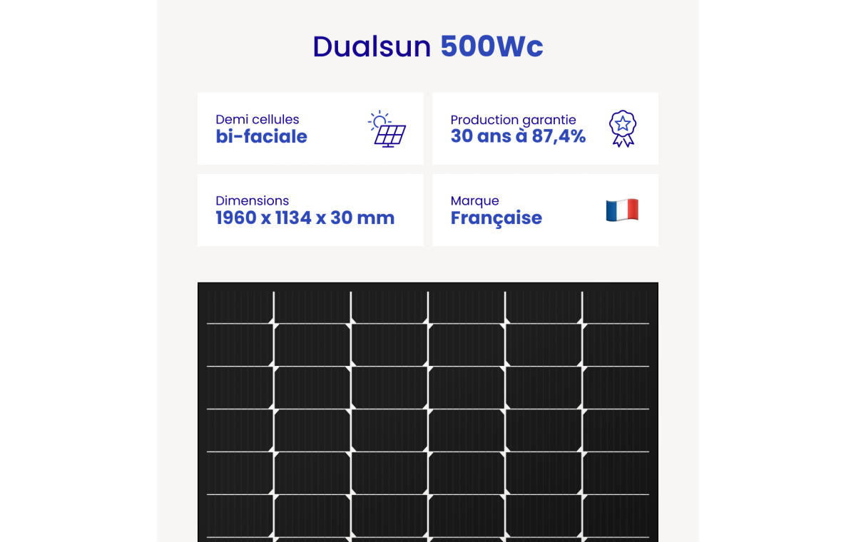 Panneau solaire Dualsun FLASH bifacial 500Wc