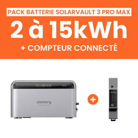Pack Batterie Jackery SolarVault 3 Pro Max AC : 2,52 à 15,12 kWh Modulables