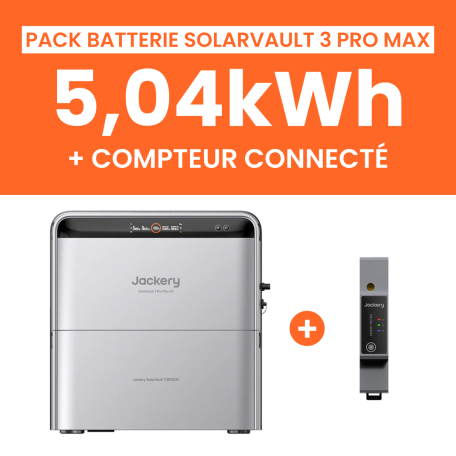 Pack Batterie Solaire Jackery SolarVault 3 Pro Max AC 5,04kWh avec Smartmeter