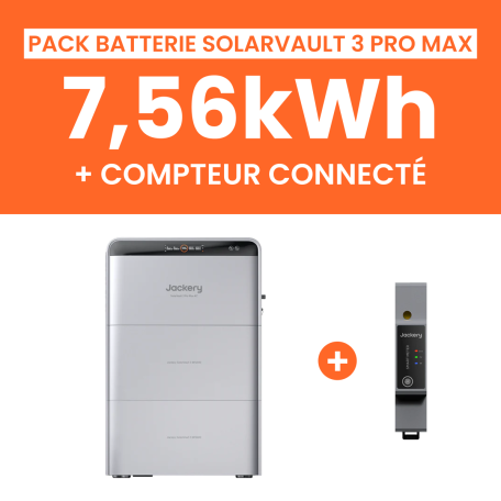 Pack Batterie Solaire Jackery SolarVault 3 Pro Max AC 7,56kWh avec Smartmeter