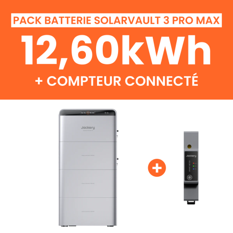 Pack Batterie Solaire Jackery SolarVault 3 Pro Max AC 12,60kWh avec Smartmeter