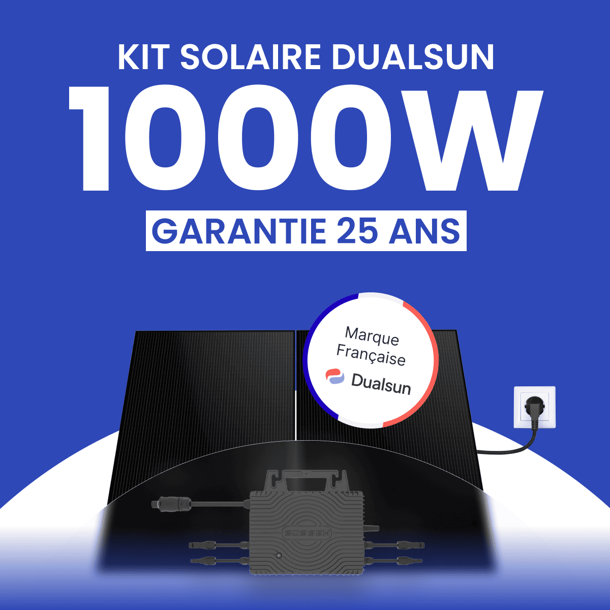 Kit panneau solaire plug and play 1000W DualSun avec mico-onduleur Sossen 1000