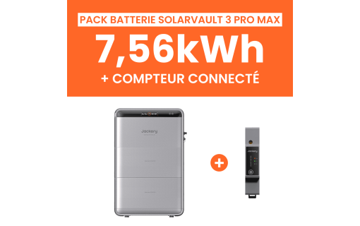 Pack Batterie Solaire Jackery SolarVault 3 Pro Max AC 7,56kWh avec Smartmeter