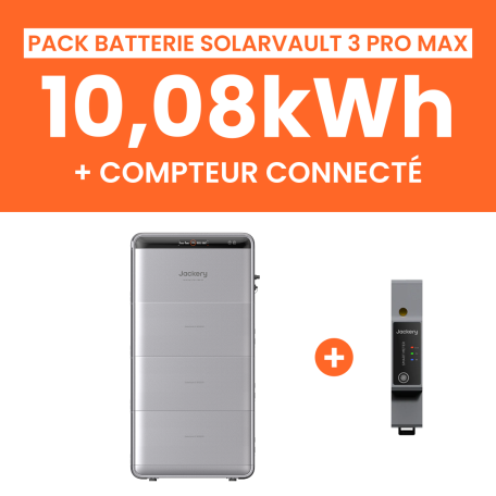 Pack Batterie Solaire Jackery SolarVault 3 Pro Max AC 10,08kWh avec Smartmeter