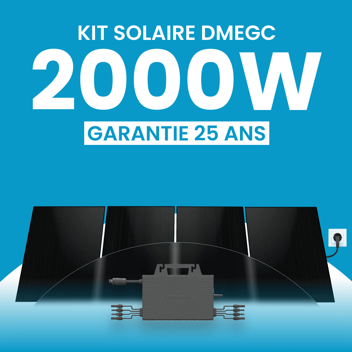 Kit Solaire Plug & Play 2000W DMEGC 500Wc - Micro-onduleur SOSSEN 2000