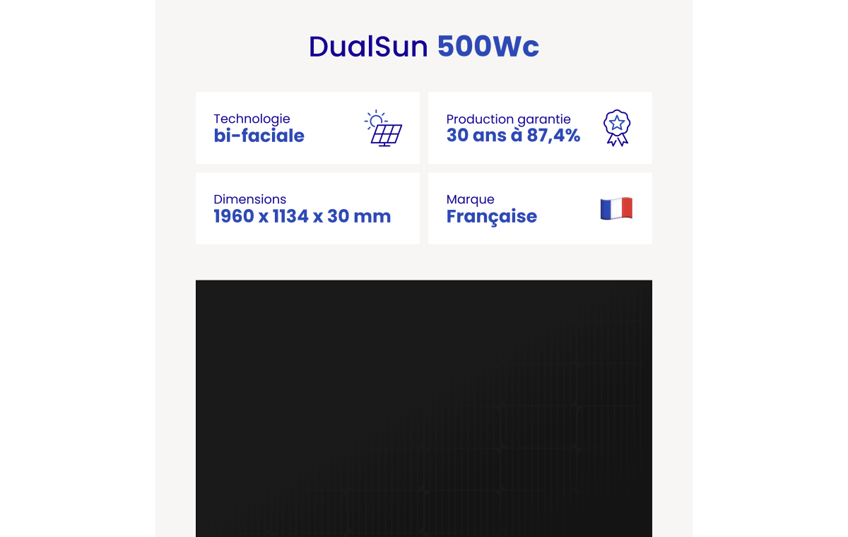 Panneau solaire DualSun FLASH 500 W - Bifacial & Biverre
