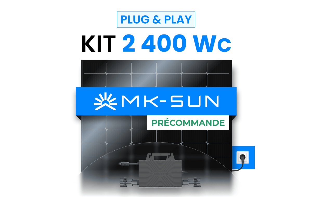 Kit Solaire Plug & Play 2400W MK-SUN 600Wc + Micro-onduleur SOSSEN 2000