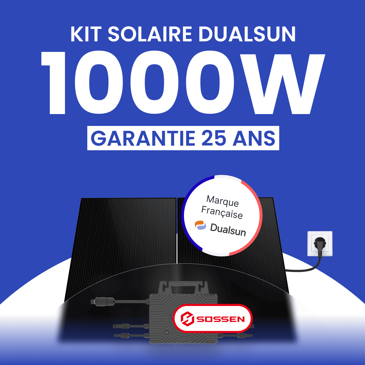 Kit panneau solaire plug and play 1000W DualSun avec mico-onduleur Sossen 1000