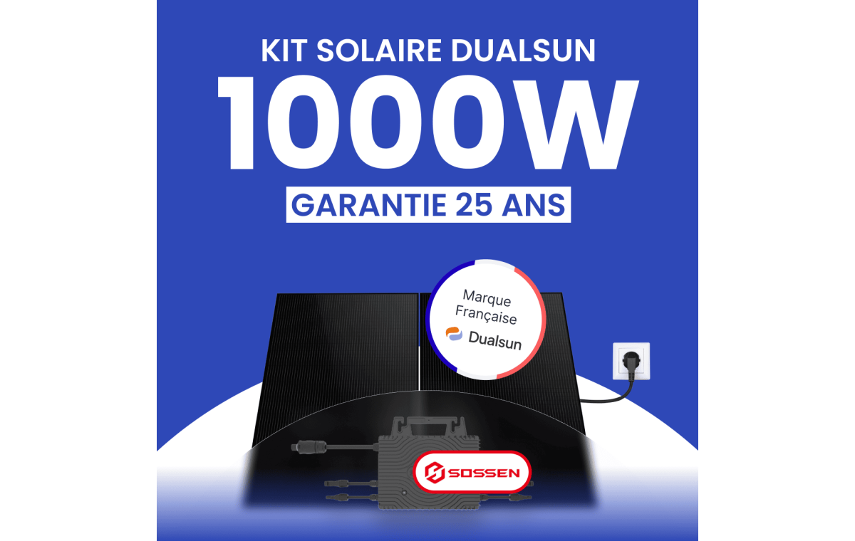 Kit panneau solaire plug and play 1000W DualSun avec mico-onduleur Sossen 1000