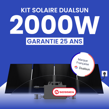 Kit Solaire Plug & Play 2000W DualSun 500Wc + Micro-onduleur SOSSEN 2000
