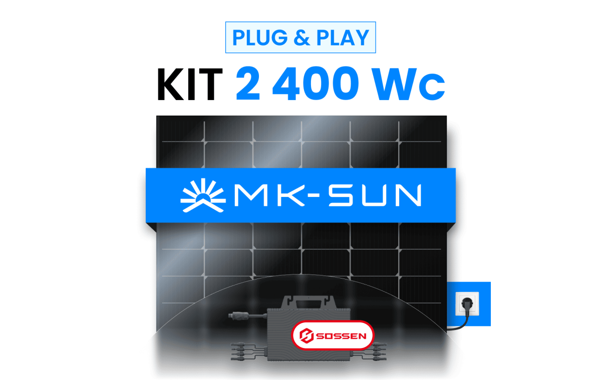 Kit Solaire Plug & Play 2400W MK-SUN 600Wc + Micro-onduleur SOSSEN 2000