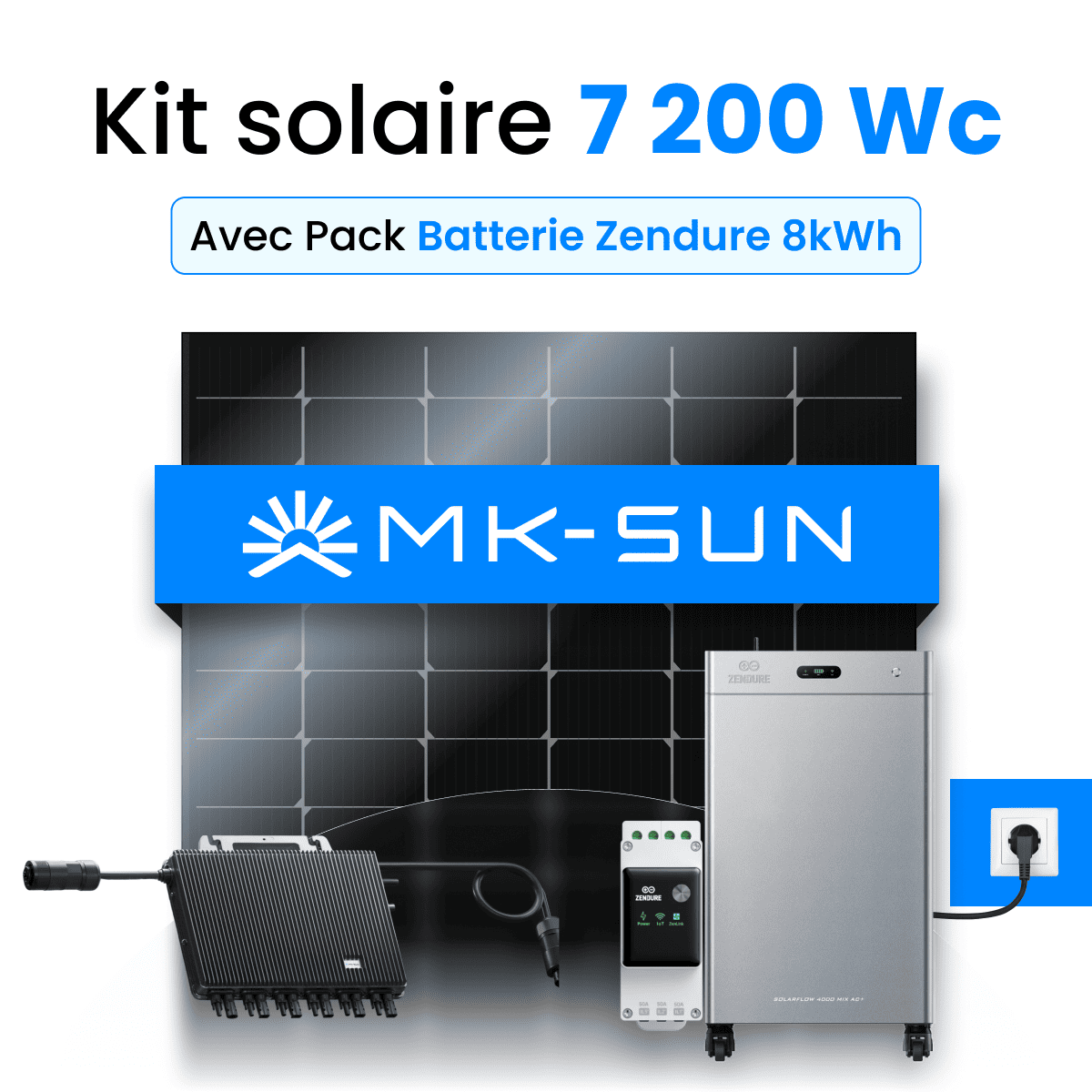 Kit Solaire 7200W MK-SUN avec Zendure SolarFlow 8 kWh