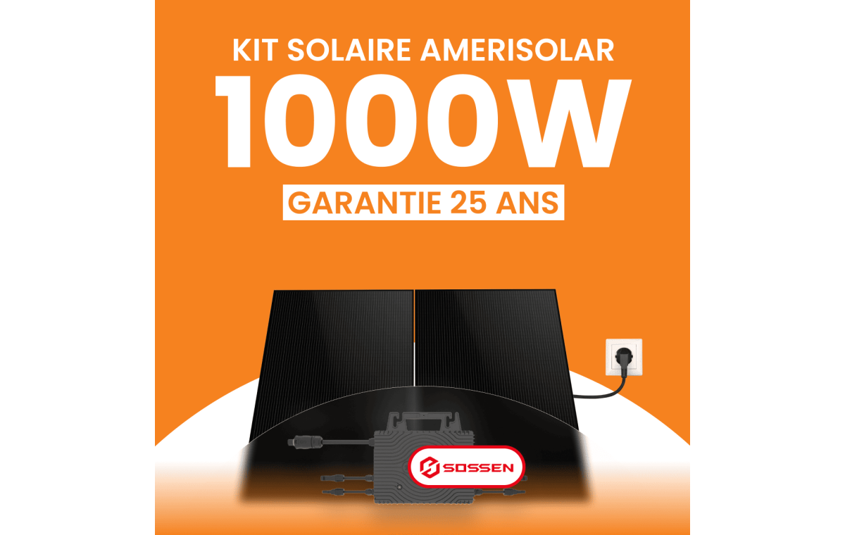 Kit Solaire Plug & Play 1000W Amerisolar 500Wc - Micro-onduleur SOSSEN 1000