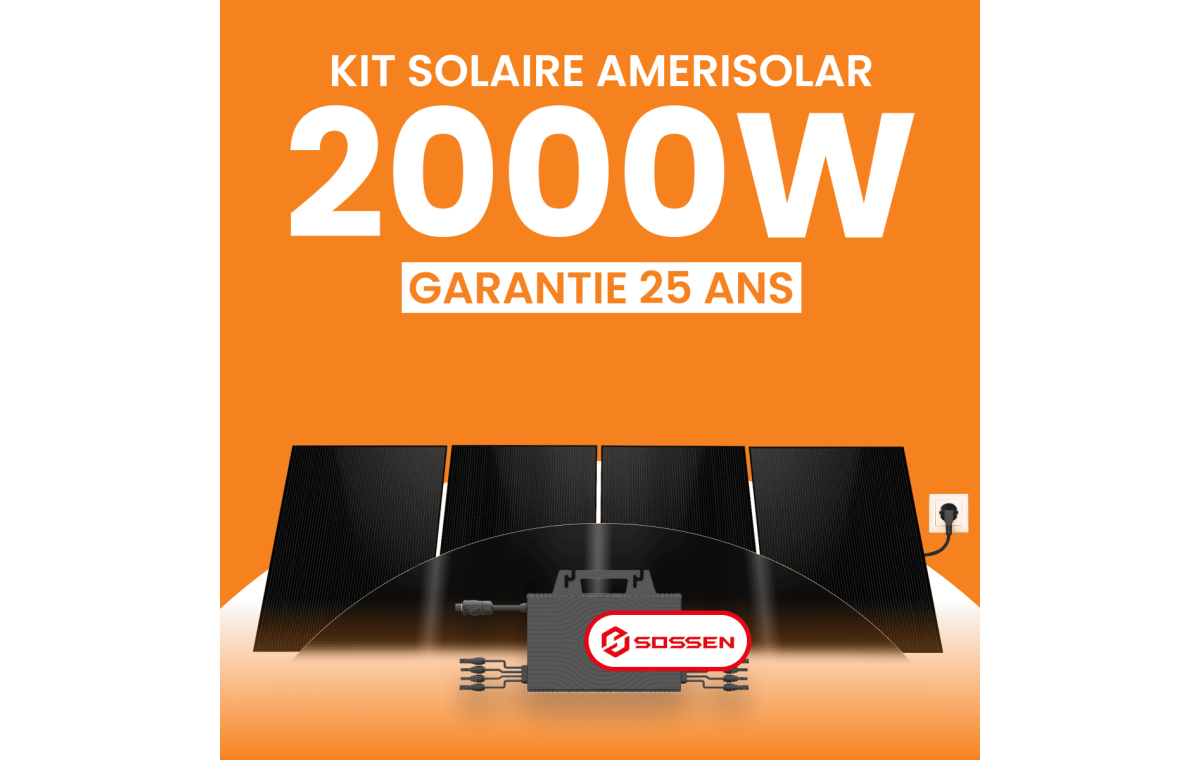 Kit Solaire Plug & Play 2000W Amerisolar 500Wc - Micro-onduleur SOSSEN 2000