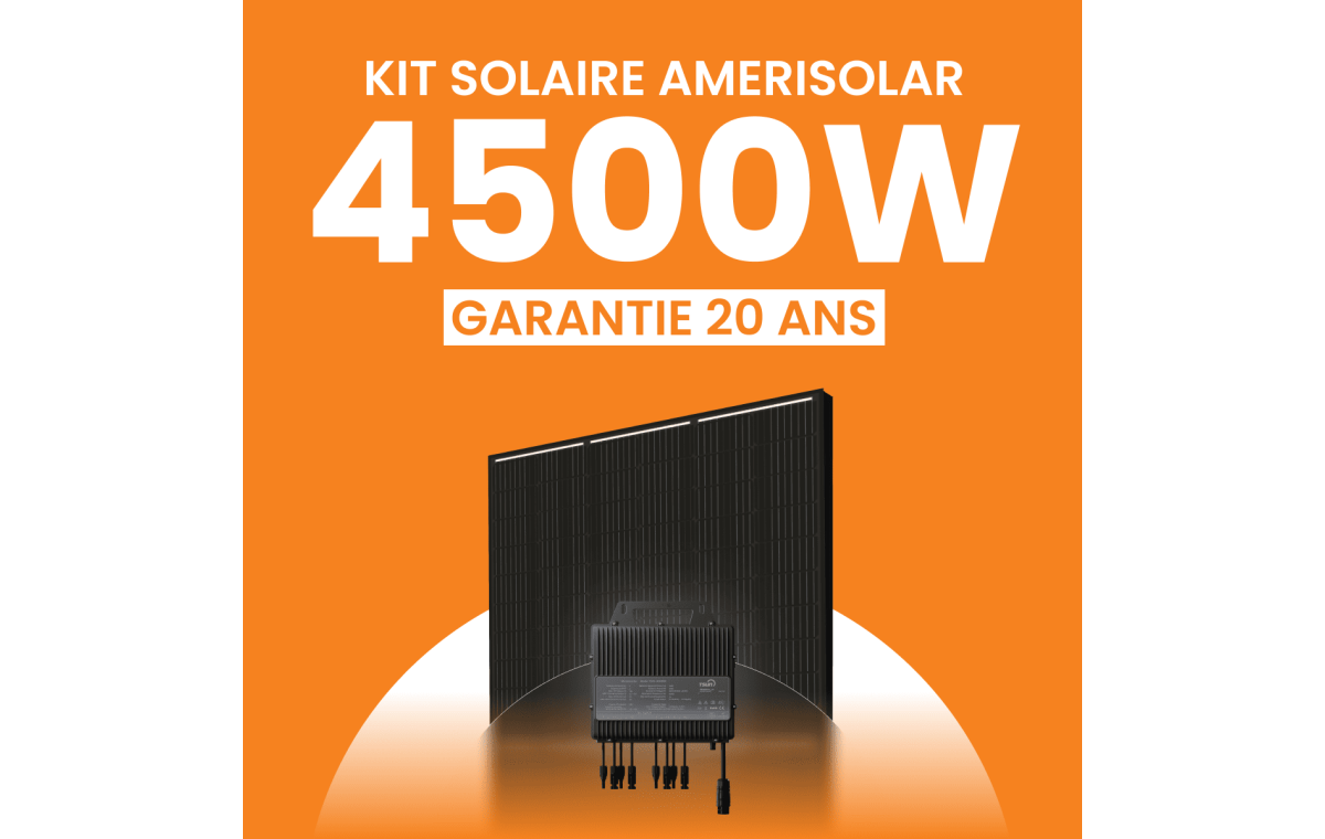 Kit Solaire Autoconsommation 4500W Amerisolar 375 Wc Full Black + 2 Micro-onduleurs TSUN MP3000