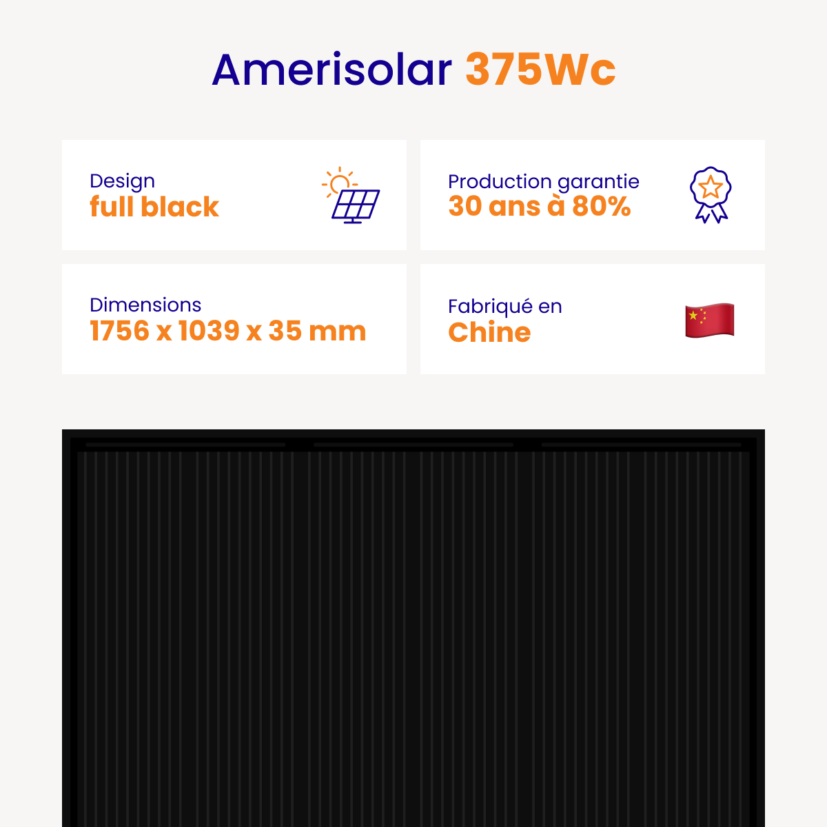 Panneau solaire Amerisolar monocristallin 375Wc